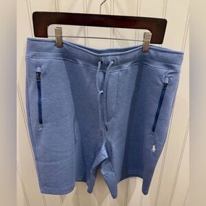 Polo Ralph Lauren HEATHER BLUE 9” inseam Double Knit Sweat Track Shorts